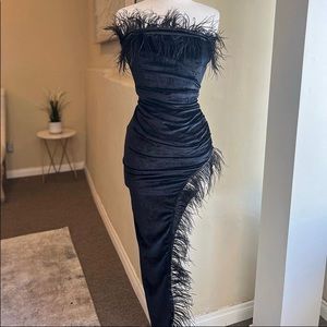 All Black Feather Dress